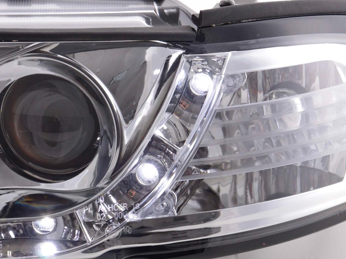 Scheinwerfer Set Daylight LED TFL-Optik Audi A4 Typ B5 99-01 chrom Scheinwerfer Set Daylight LED TFL-Optik Audi A4 Typ B5 99-01 chrom